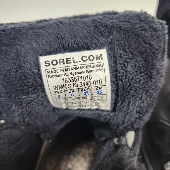 Sorel Out N About Plus Lux US 8 Boots Waterproof‎ Black Leather Glitter - Picture 5 of 6